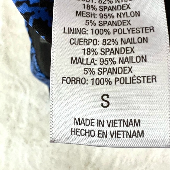 Shade & Shore Snakeskin Mesh Detailing Blue and Black One Piece Swimsuit Size S - Picture 12 of 13